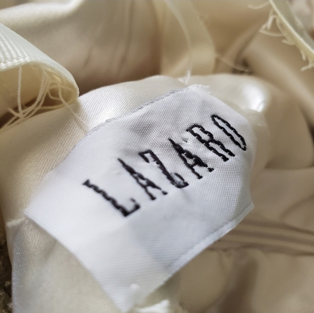 Lazaro 3059 Beaded Embellished Art Deco Wedding Gown Size 14 - Picture 12 of 16